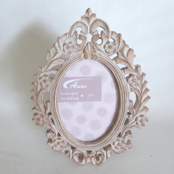 NEW 4” x 6” 5” x 7” OVAL RUSTIC CARVED ANTIQUE PICTURE FRAME SHABBY CHIC 3 QTY - Picture 2 of 16